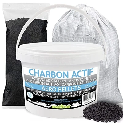 Imagen de Carbón Activo en bolsa de 1 kg/2 kg, cubo 5 kg/10 25kg Granulado Alta Pureza, Purificación y Filtración del aire, Filtro Carbón, Acuario, Bodegas, Campana Cocina...