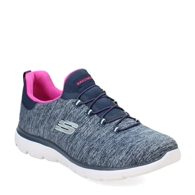 Imagen de Skechers Summits Quick Getaway, Zapatillas Mujer, Azul Marino Rosa Brillante, 41 EU Ancho