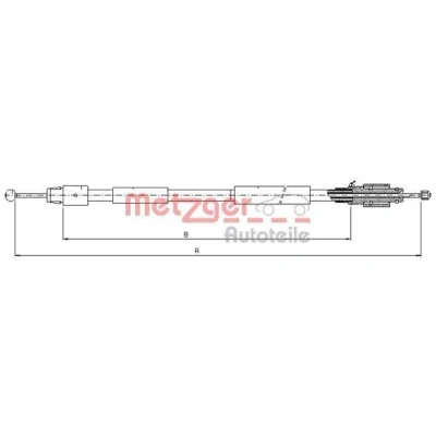 Imagen de METZGER 10.7630 Cable de Freno Mano Atrás izquierda, derecha 1750/1631 Discos COFLE VOLKSWAGEN: Touareg I