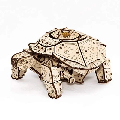 Imagen de EWA Eco Wood Art Turtle Tortuga mecánico 3D de Madera Rompecabezas para Adultos y Adolescentes Montaje sin pegamento 269 Piezas, Color Naturaleza