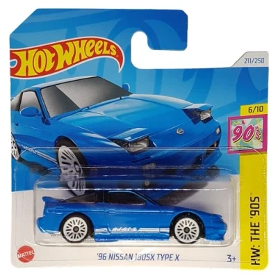 Imagen de Hot Wheels &#039;96 Nissan 180SX Type X HW: The 90&#039;s 6/10 (211/250) HTB08 Azul 2024 + Protector Short Card Frikimonkey