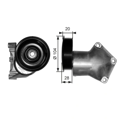 Imagen de GATES FleetRunner Micro V Kit T38202 Polea Tensora FORD: Puma Hatchback, FIESTA Mk4 Furgón, 4