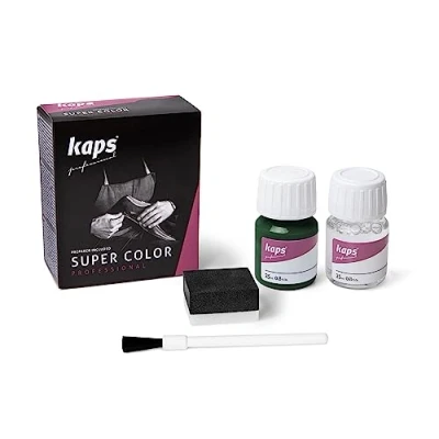 Imagen de Tinte con Imprimación para Zapatos Y Bolsos Textiles de Cuero Natural Sintético, Kaps Super Color And Preparer, 70 Colores (133 verde oscuro)