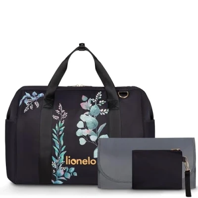 Imagen de Lionelo Ida bolsa para cochecito de bebé, 2 bolsillos térmicos internos biberones, toallitas húmedas, cambiador, cosméticos, correa fijación al cochecito, Golden Moments,