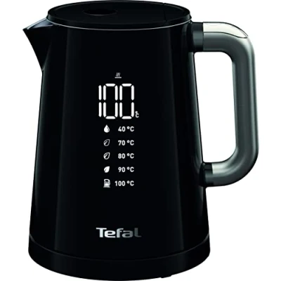 Imagen de Tefal Smart&#039;N Light Hervidor eléctrico 1L, Pantalla digital, 5 ajustes, Filtro extraíble, 30 min, Interior inoxidable, Base giratoria, antical apagado automático KO854830