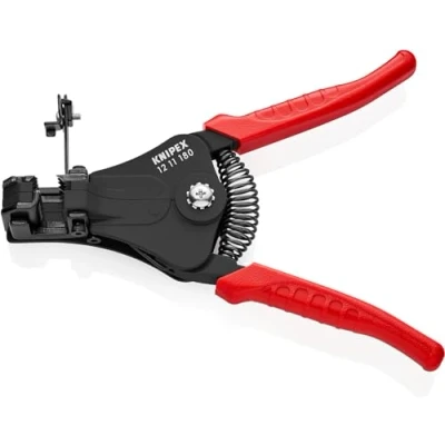 Imagen de Knipex Alicate pelacables con cuchillas de forma precisa negro, lacado, fundas plástico 180 mm 12 11