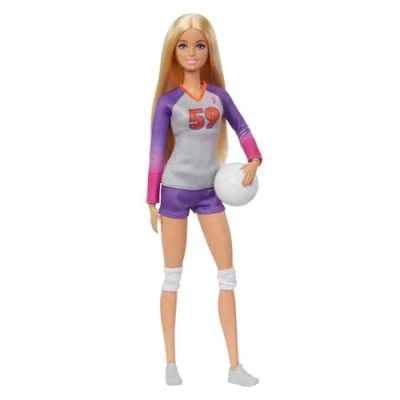 Imagen de Barbie Tú Puedes ser Made to Move Jugadora de Voleibol Muñeca Rubia Profesiones con Accesorios, Juguete +3 años (Mattel HKT72)
