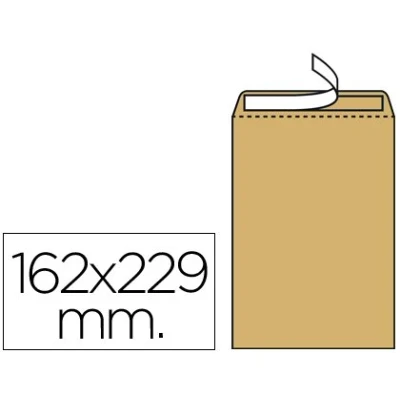 Imagen de Liderpapel Sobre Bolsa N.5 Kraft Din C5 162X229 Mm Tira De Silicona Caja 500 Unidades