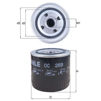 Imagen de MAHLE ORIGINAL OC 269 Filtro de aceite enroscable HONDA: CIVIC 6 Fastback, Hatchback, Accord Limousine, ROVER: 400 Hatchback