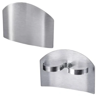 Imagen de Westmark Protecciones dactilares utensilio de cocina para cortar frutas y verduras con seguridad, protector dedos acero inoxidable, 2 piezas