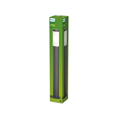 Imagen de Philips Poste Utrecht, lámpara LED de exterior, color antracita, luz blanca cálida, 20W