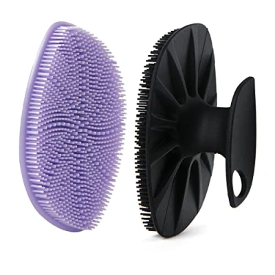 Imagen de Crema exfoliante facial de silicona hiebrus, cepillo limpieza facial, almohadilla suave y masaje para el cuidado la piel