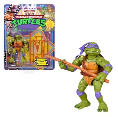 Imagen de Las Tortugas Ninja, Figura articulada de 10 cm, colección Movie Star &#039;90, Donatello, para niños a Partir 4 años, T00032