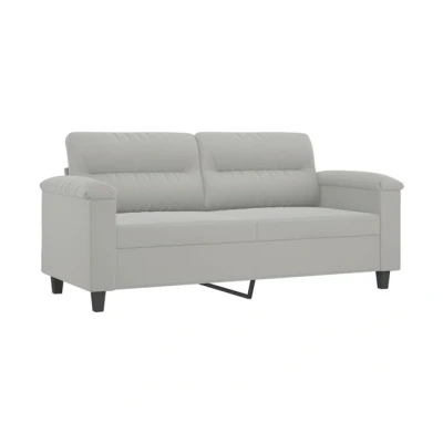Imagen de vidaXL Sofá de 2 Plazas, Asiento con Reposabrazos Respaldo, Descanso Televisión, Sillón Tapizado para Salón, Tela Microfibra Gris Claro