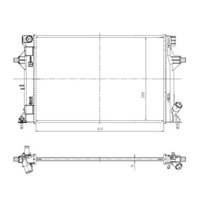 Imagen de NRF 550035 Radiador, refrigeración del motor Aluminio 610 410 16 Aletas soldadas