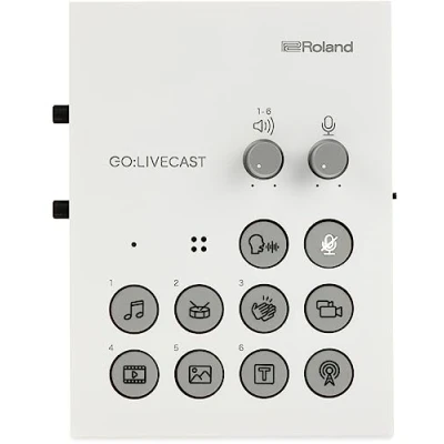 Imagen de estudio de livestreaming para smartphone Roland GO:LIVECAST — Un completo streaming sin configuración