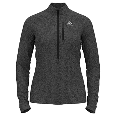 Imagen de ODLO MID Layer 1/2 ZIP Tencia Camiseta de manga larga, Mujer, Talla: 40/42, Dark grey