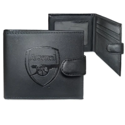Imagen de Arsenal FC Cartera oficial con el escudo grabado Cuero Viene en una caja de regalo