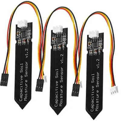 Imagen de AZDelivery 3 x Sensor de Humedad del Suelo V1.2 Modulo Higrometro Capacitivo Compatible con Arduino E Book Incluido!