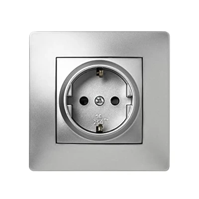 Imagen de FAMATEL Base Enchufe de empotrar Serie Habitat 15 Protección Infantil Fácil instalación Alta estanqueidad del producto Libre hálogenos TT 16A 250V Aluminio