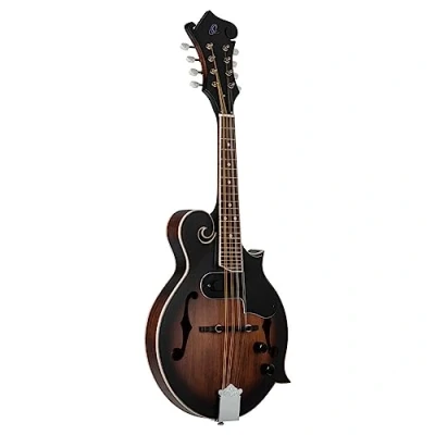 Imagen de Ortega Guitars Bluegrass F Style Americana Series Mandolina electroacústica Abeto y arce con acabado satinado de whisky (RMFE30 WB)