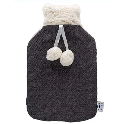 Imagen de Bolsa de agua caliente con funda axion + Incluye gris para un uso seguro calentar pies o cama Capacidad aprox. 2 litros