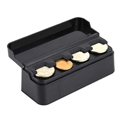 Imagen de Caja Para monedas de coche, almacenamiento portátil plástico, Mecanismo Muelle 0 2,7 CM tamaño moneda,almacenamiento coche