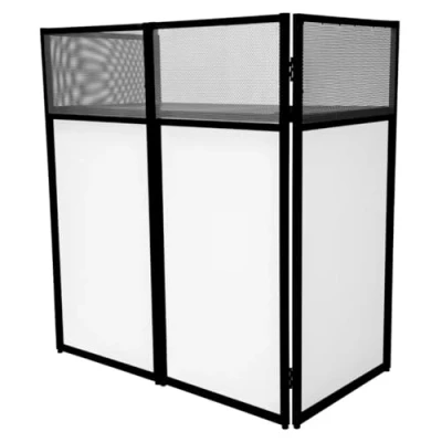 Imagen de Monster Shop Cabina DJ 113.5cm x 105cm 57cm Diseño Plegable Fundas Intercambiables Paneles de Malla Aireadores Estante Espacioso para Mezcla Bolsa Almacenamiento Portátil INCLUÍDA