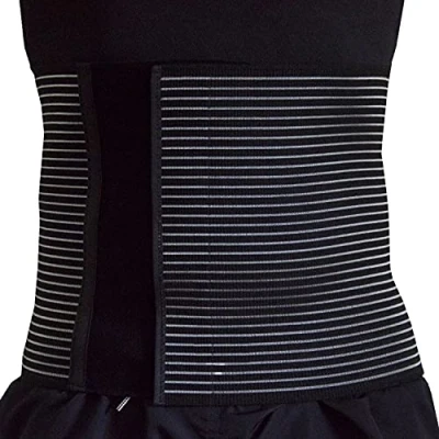 Imagen de BODYPERFECT Faja abdominal postoperatoria unisex de contención postparto operación, alivio del dolor espalda, cierre ajustable, H 28 (negro, L)