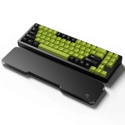 Imagen de MAMBASNAKE Reposamuñecas Acrílico CNC para Teclado Compacto de 68 Teclas, Soporte mano Negro, Patas Goma Antideslizantes, Wrist Rest Ergonómico Oficina, Juegos, Escritura