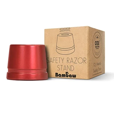 Imagen de Bambaw Soporte para maquinilla de afeitar rojo afeitado No es compatible con todas las maquinillas seguridad