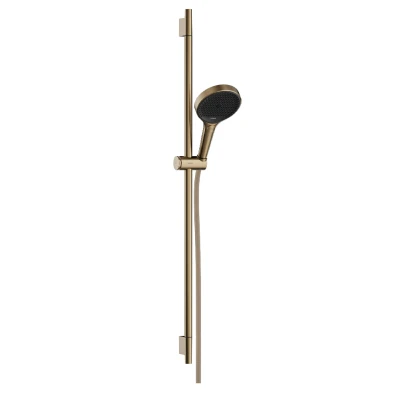 Imagen de hansgrohe Rainfinity set de ducha, ducha mano con barra 90cm, soporte y Designflex flexo textil 160cm, alcachofa 3 tipos chorro, bronce cepillado, 28743140