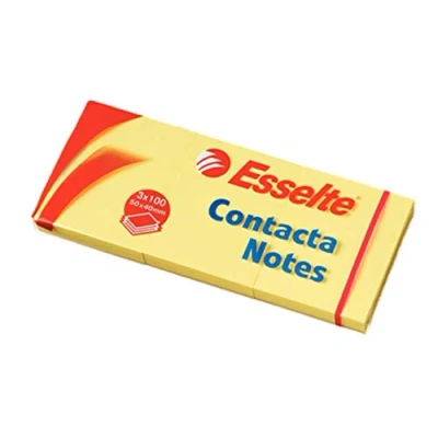 Imagen de ESSELTE 83012 Contacta Notes cubo 50 mm x 40 (bloc 100 hojas. Pack 3 unidades) color amarillo