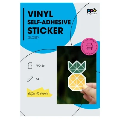 Imagen de PPD Inkjet A4 x 40 Pegatinas de Vinilo Autoadhesivo Brillante Imprimible Grado Comercial Calidad Fotográfica y A Prueba Desgarro Para Impresora Inyección Tinta 36