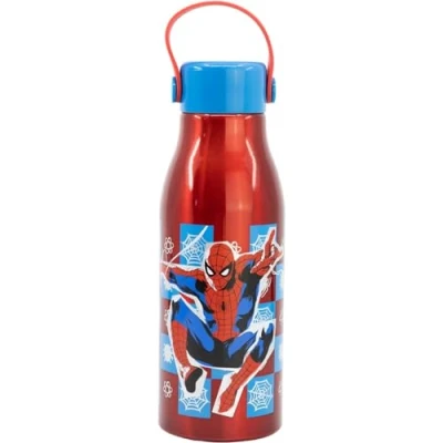 Imagen de botella de aluminio para niños Spiderman Marvel, 760 ml con tapón desenroscable y asa silicona