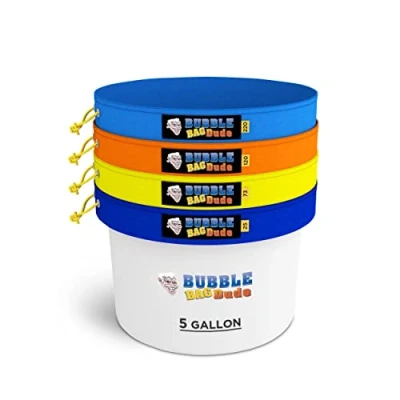 Imagen de BUBBLEBAGDUDE Bolsas de burbujas, kit extractor esencias hierbas, viene con pantalla presión y bolsa almacenamiento (19 litros)