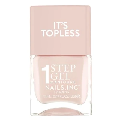 Imagen de Nails Inc Topless Renee (rosa) Esmalte gel sin UV, 1 paso, hasta 8 días, secado rápido, vegano, 21 free, para niños y adultos, base ni top coat