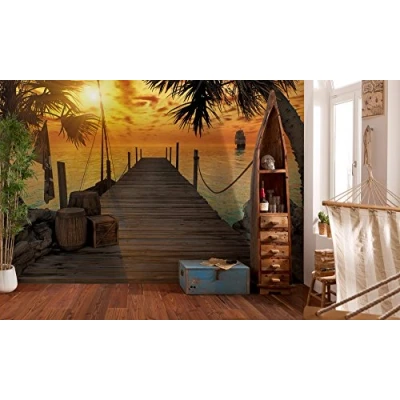 Imagen de Komar 8 918 368 x 254 cm Mural de isla del tesoro papel pintado Naranja (8 piezas)
