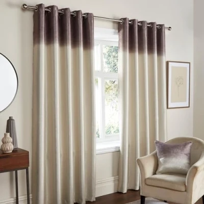 Imagen de Fusion Cortinas degradadas de Color marrón Chocolate (117 x 137 cm) 2 Paneles Marrones Dos Tonos con Ojales degradados Brillantes Lujo para