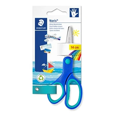 Imagen de Staedtler Noris Club 965 14LNBK Tijeras para niños zurdos de 14 centímetros.