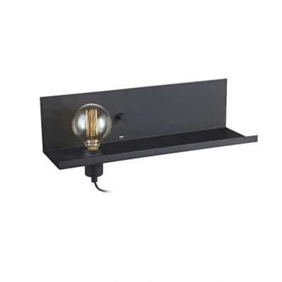 Imagen de Markslöjd Multi aplique de pared, negro, hierro, toma carga USB