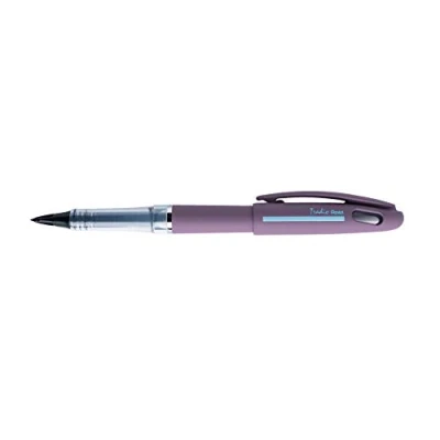 Imagen de Pentel Tradio TRJ99A A Rotulador estilográfico de gama Sport Chic, cuerpo negro mate, tinta negra recargable, color malva