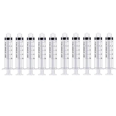 Imagen de Luer Lock jeringa de plástico, 5 ml, punta roma, herramientas medición para medir, brillo labios, relleno líquidos, dispensación, manualidades, aceite
