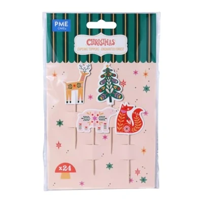 Imagen de PME Navidad Toppers Decoración para Cupcakes Bosque Encantado (24 piezas)