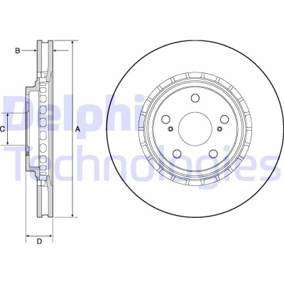 Imagen de DELPHI BG4691C Disco de freno 328 28 5 ventilado revestido sin procesar cojinete rueda, anillo sensor ABS TOYOTA: RAV4 IV SUV, LEXUS: NX