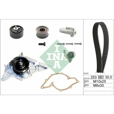 Imagen de INA 530 0179 33 bomba de agua + Kit Distribucion con amortiguador tensado, rodillo tensor AUDI: A4 B6 Berlina, Avant