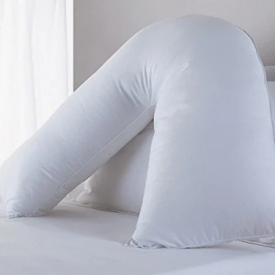 Imagen de Almohada ortopédica en forma de V, ideal para lactancia, embarazo y apoyo lumbar, 34&quot;x14&quot;