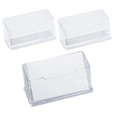Imagen de soporte para tarjetas de visita, 3 unidades, acrílico mesa oficina, organizador colección