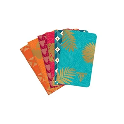 Imagen de Clairefontaine 194086C Un cuaderno Cousu, 7,5 x 12 cm, 48 páginas, papel Marfil 90 g Manta de tarjeta película mate con diseño aleatorio Colección Neo Deco Mi temporada