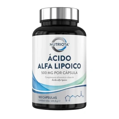 Imagen de Ácido alfa lipoico (ALA) de 500 mg 180 cápsulas veganas alta potencia Ayuda a reducir la inflamación, controlar los niveles normales azúcar en sangre y salud del sistema nervioso